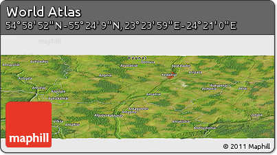 Satellite Panoramic Map of the Area around 55° 11' 31" N, 23° 52' 30" E