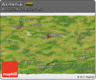 Satellite Panoramic Map of Akmeniai