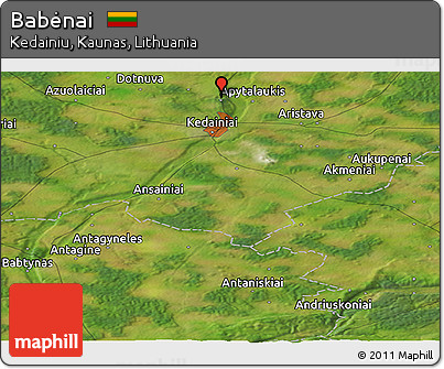 Satellite Panoramic Map of Babėnai