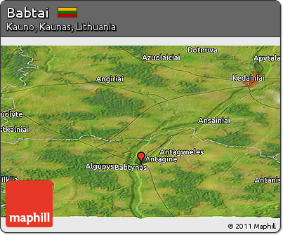 Satellite Panoramic Map of Babtai