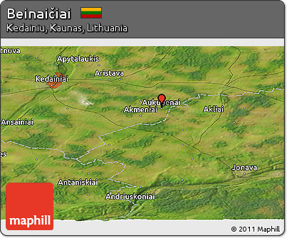 Satellite Panoramic Map of Beinaičiai