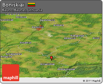 Satellite Panoramic Map of Boniškiai