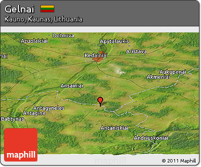 Satellite Panoramic Map of Gelnai