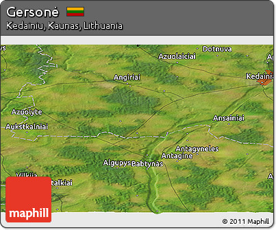 Satellite Panoramic Map of Gersonė