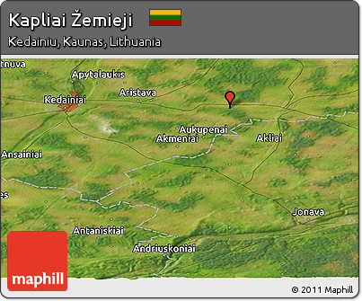 Satellite Panoramic Map of Kapliai Žemieji