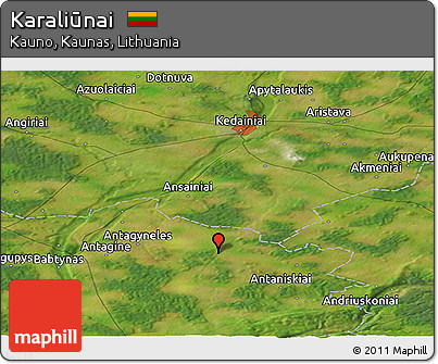 Satellite Panoramic Map of Karaliūnai