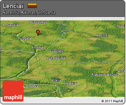Satellite Panoramic Map of Lenčiai