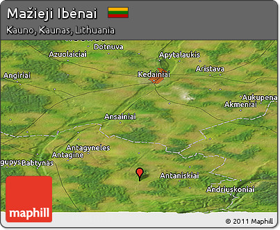 Satellite Panoramic Map of Mažieji Ibėnai