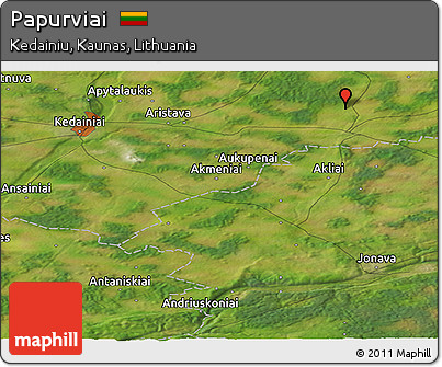 Satellite Panoramic Map of Papurviai