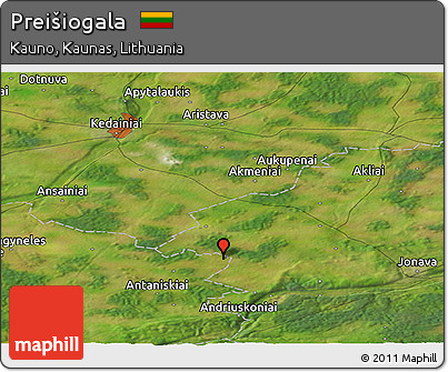 Satellite Panoramic Map of Preišiogala