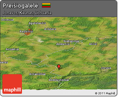 Satellite Panoramic Map of Preišiogalėlė