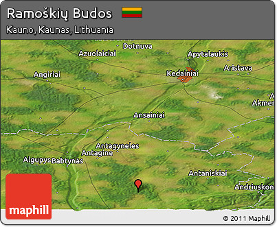 Satellite Panoramic Map of Ramoškių Budos