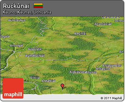Satellite Panoramic Map of Ručkūnai