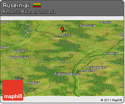 Satellite Panoramic Map of Ruseiniai