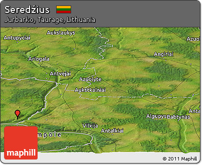 Satellite Panoramic Map of Seredžius