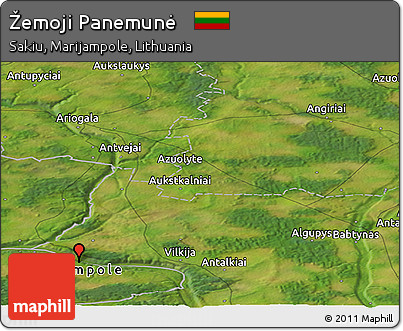 Satellite Panoramic Map of Žemoji Panemunė