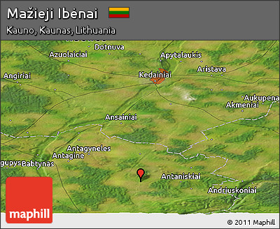 Satellite Panoramic Map of Mažieji Ibėnai
