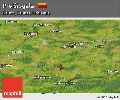 Satellite Panoramic Map of Preišiogala