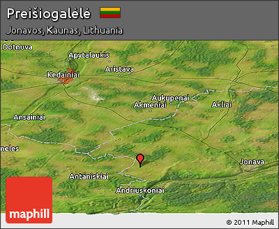 Satellite Panoramic Map of Preišiogalėlė
