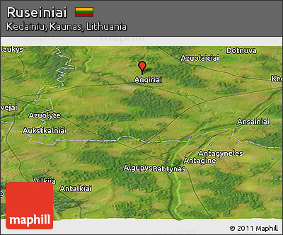 Satellite Panoramic Map of Ruseiniai