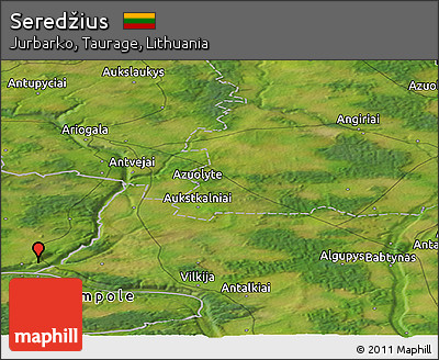Satellite Panoramic Map of Seredžius
