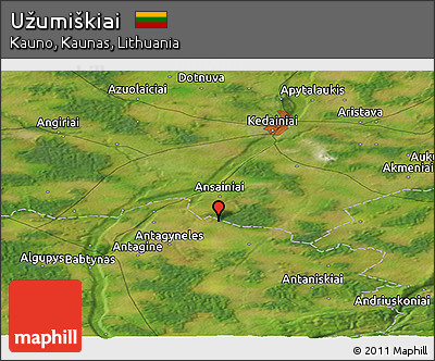 Satellite Panoramic Map of Užumiškiai