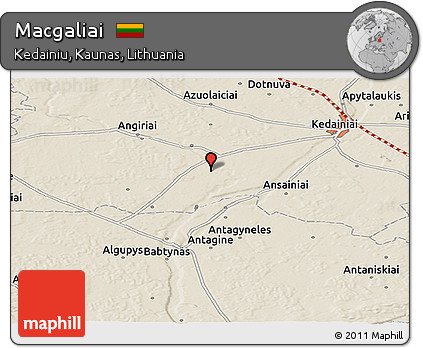 Shaded Relief Panoramic Map of Macgaliai