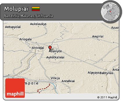 Shaded Relief Panoramic Map of Molupiai