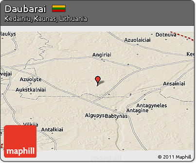 Shaded Relief Panoramic Map of Daubarai