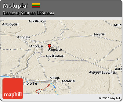 Shaded Relief Panoramic Map of Molupiai