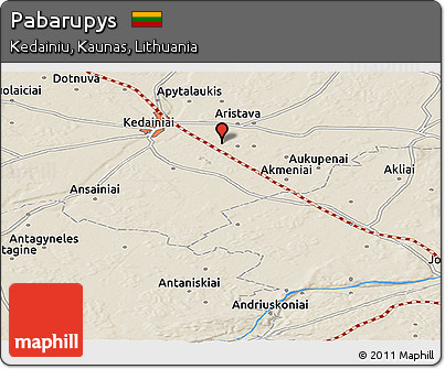 Shaded Relief Panoramic Map of Pabarupys