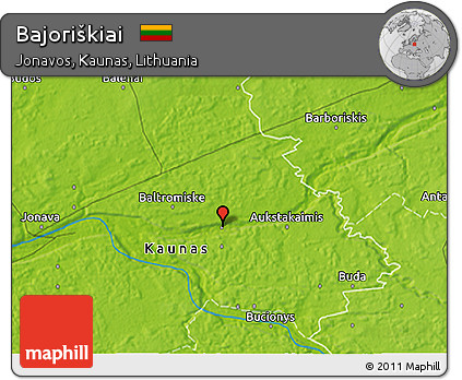 Physical 3D Map of Bajoriškiai