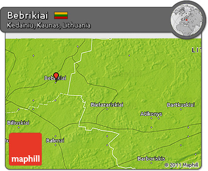 Physical 3D Map of Bebrikiai