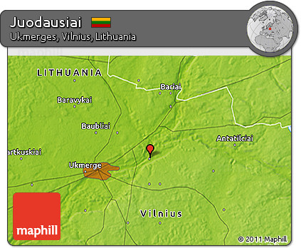 Physical 3D Map of Juodausiai