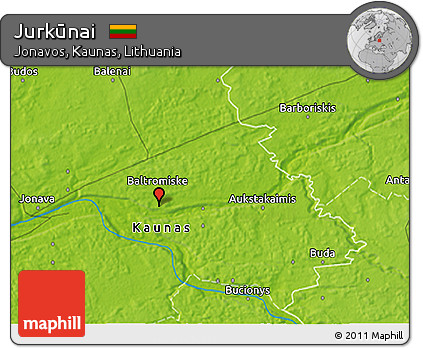 Physical 3D Map of Jurkūnai