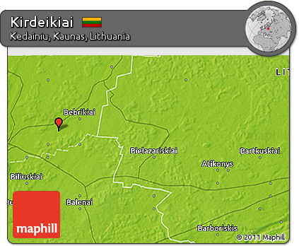 Physical 3D Map of Kirdeikiai
