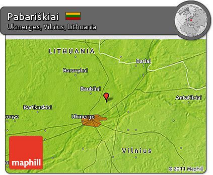 Physical 3D Map of Pabariškiai