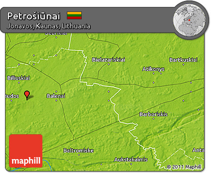 Physical 3D Map of Petrošiūnai