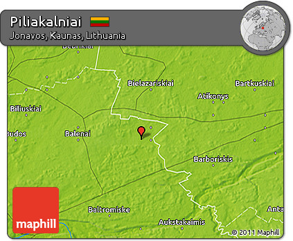 Physical 3D Map of Piliakalniai
