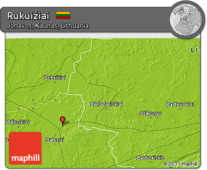 Physical 3D Map of Rukuižiai