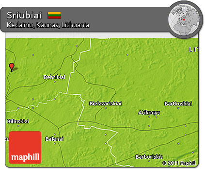 Physical 3D Map of Sriubiai