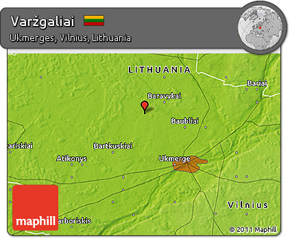 Physical 3D Map of Varžgaliai