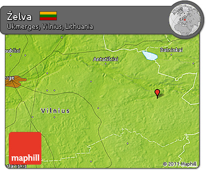 Physical 3D Map of Želva