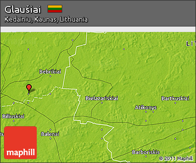 Physical 3D Map of Glaušiai