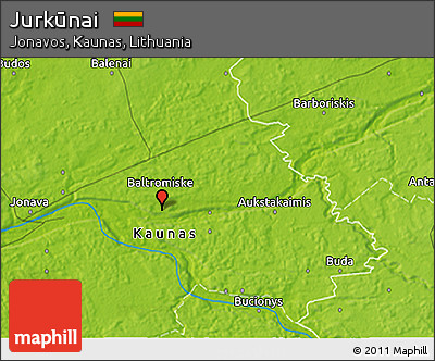Physical 3D Map of Jurkūnai