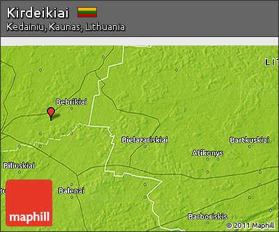 Physical 3D Map of Kirdeikiai