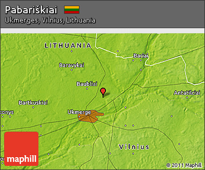 Physical 3D Map of Pabariškiai