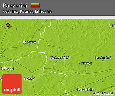 Physical 3D Map of Paežeriai