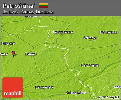 Physical 3D Map of Petrošiūnai