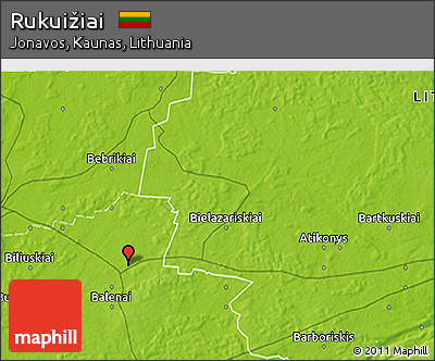 Physical 3D Map of Rukuižiai